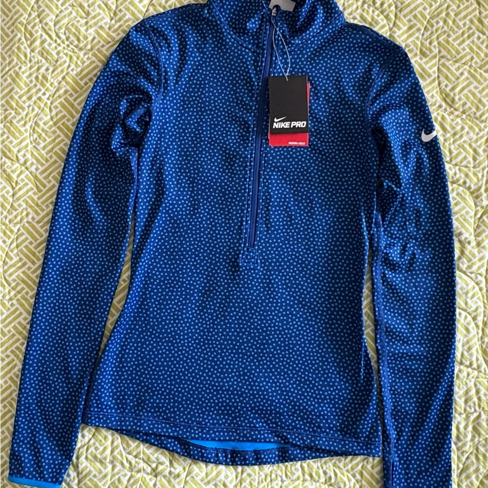 Nike Pro Dri-FIT Blue Polka Dot Top